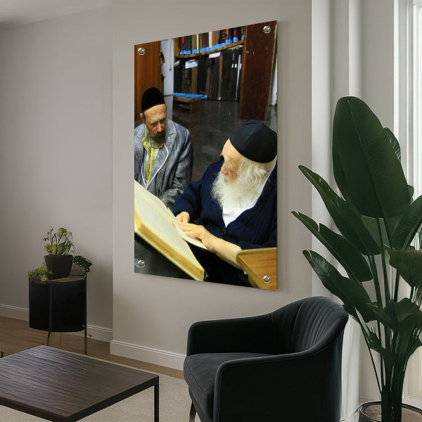 הרב קוק בלימוד עם תלמיד חכם – הדפסה על זכוכית