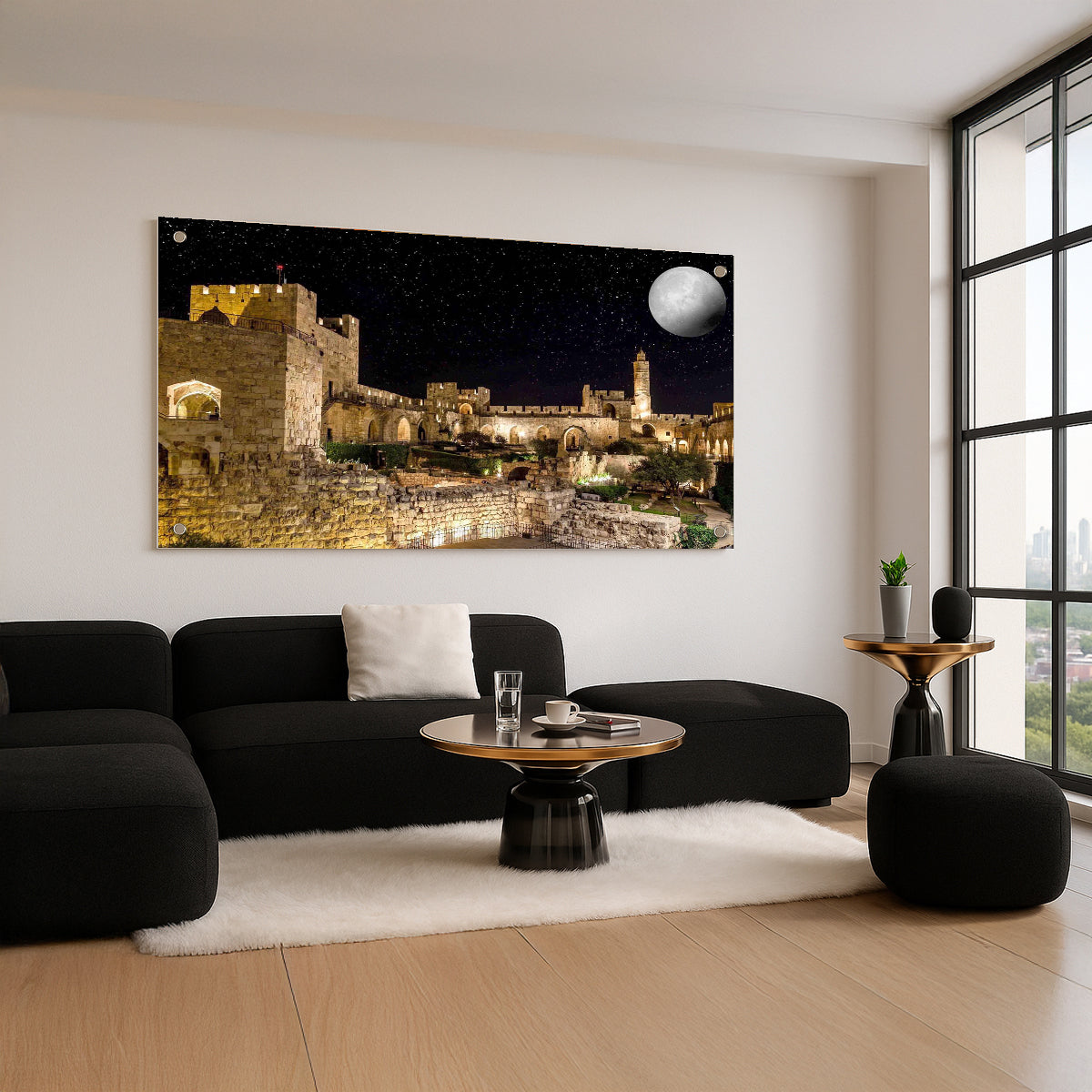 מגדל דוד בליל ירח – תמונות נוי