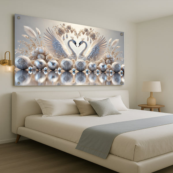 ברבורים לבנים באלגנטיות פנינה – תמונות לבית