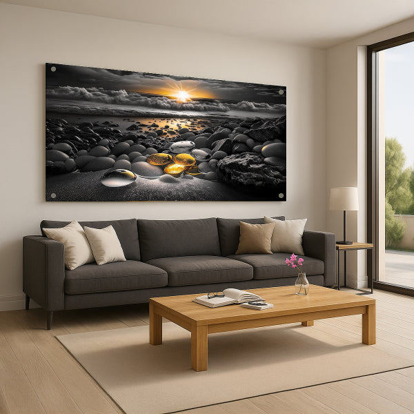 אבני זהב בשקיעה – תמונות זכוכית