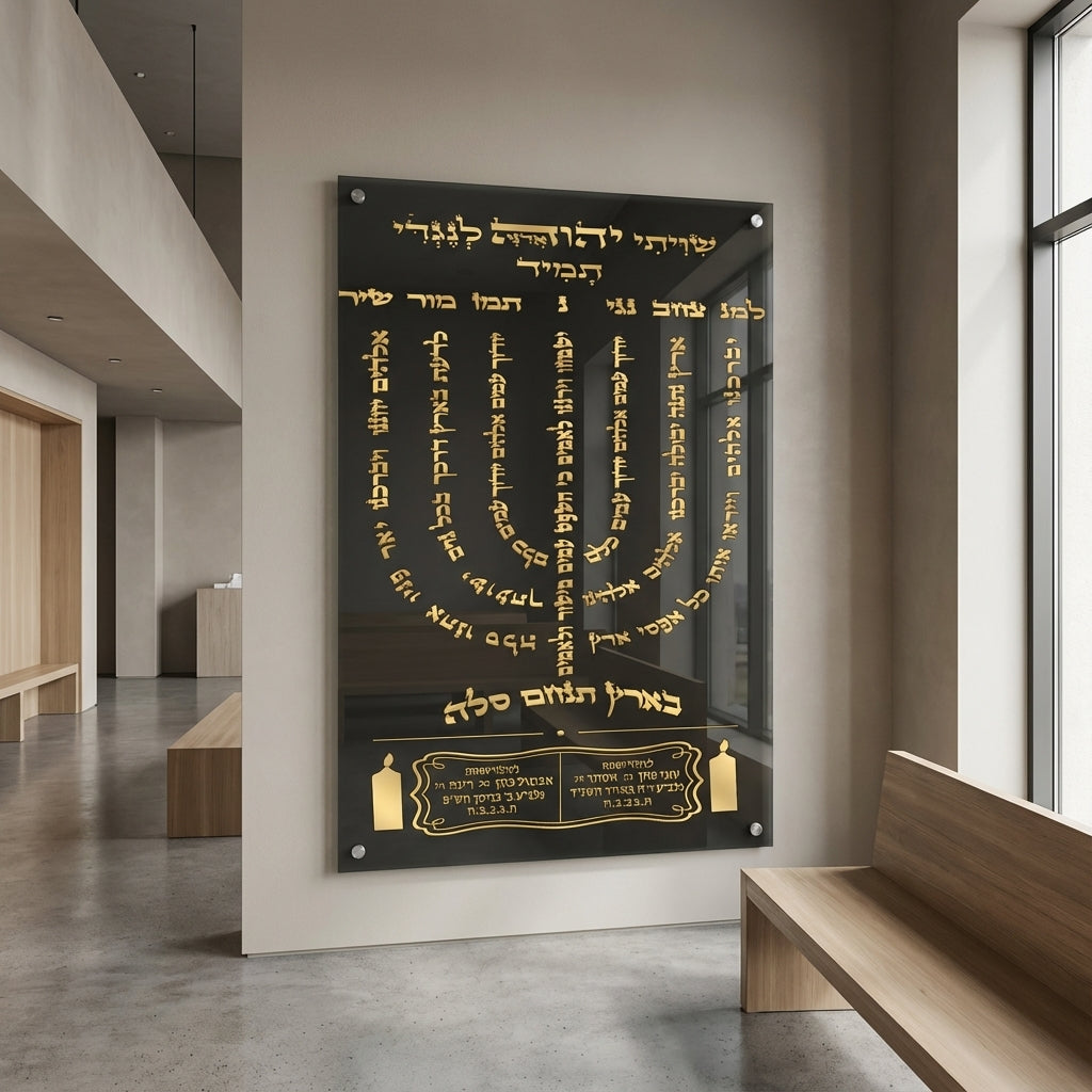 חנוכייה למנצח זהב על שחור