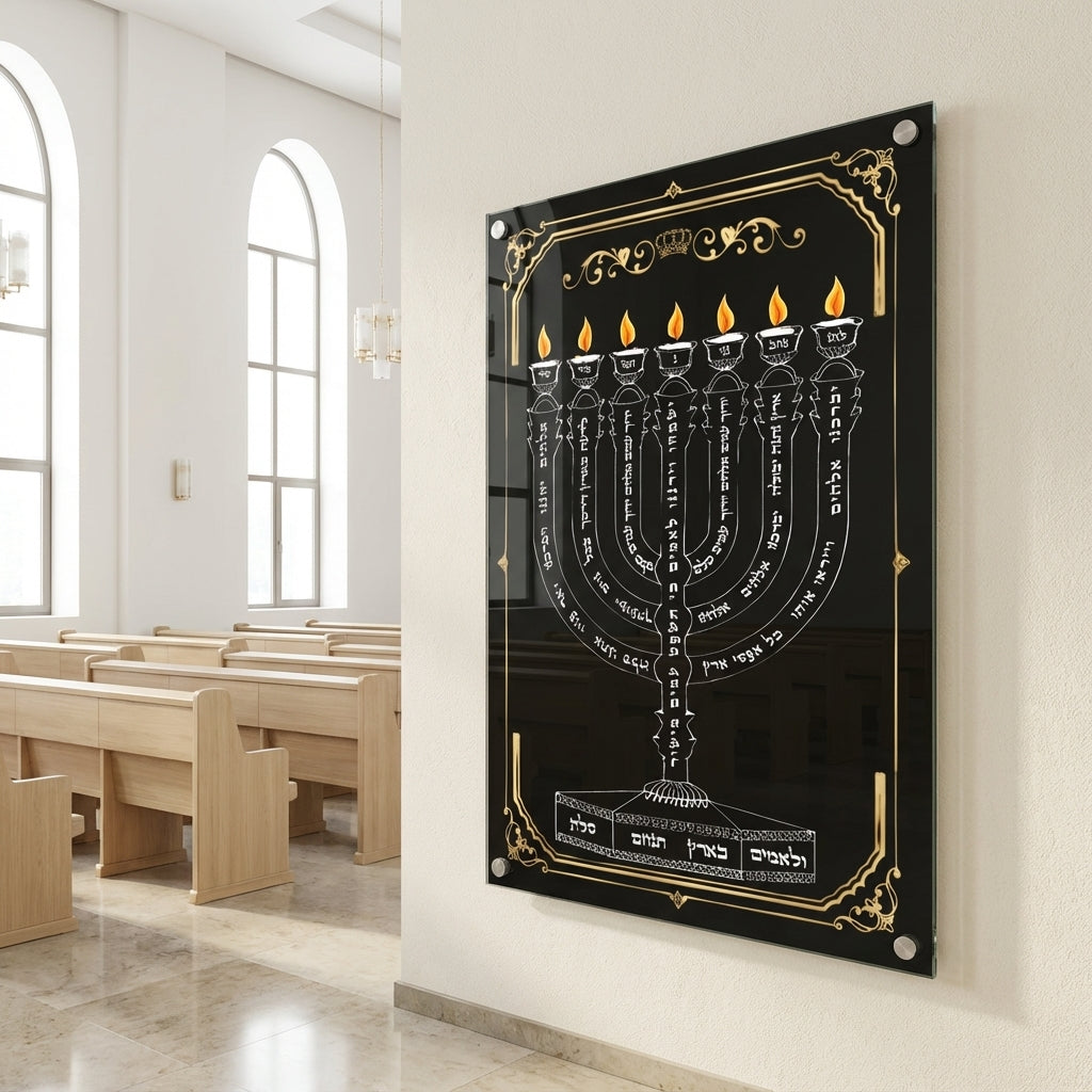 חנוכייה למנצח שחור זהב יוקרתית