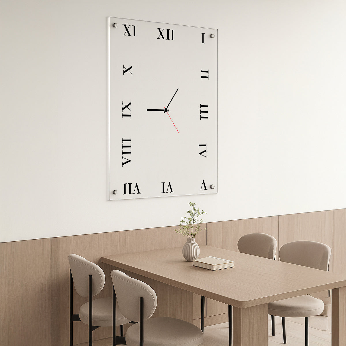 שעון זכוכית שקוף עם ספרות רומיות