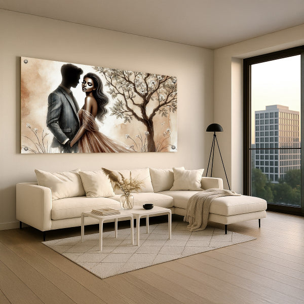 זוג רומנטי מתחת לעץ – תמונות לבית