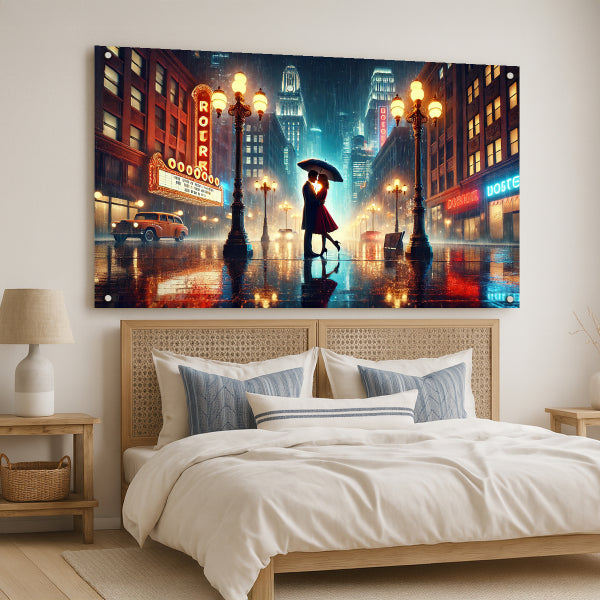 תמונה רומנטית זוג בגשם