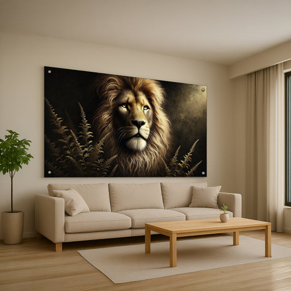 אריה מלכותי בזהב כהה – תמונות קיר מעוצבות