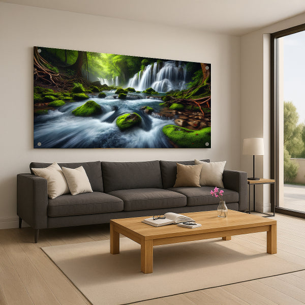 מפל מים בלב היער – תמונות לבית