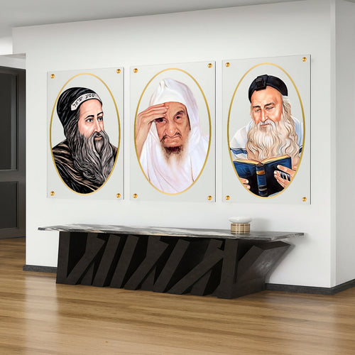 תמונות זכוכית - רבנים - שלישיות