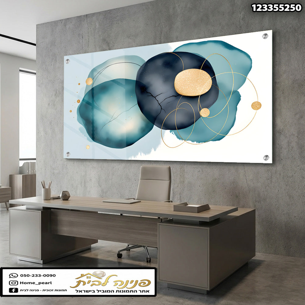 תמונה של תמונה עם עיטורים במשרד - תמונות לבית - צבעים כחול וזהב