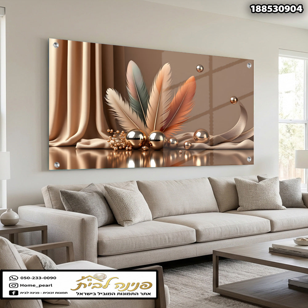 תמונה אומנותית של דקורציה לבית - תמונות לבית - גוונים חומים וזהב