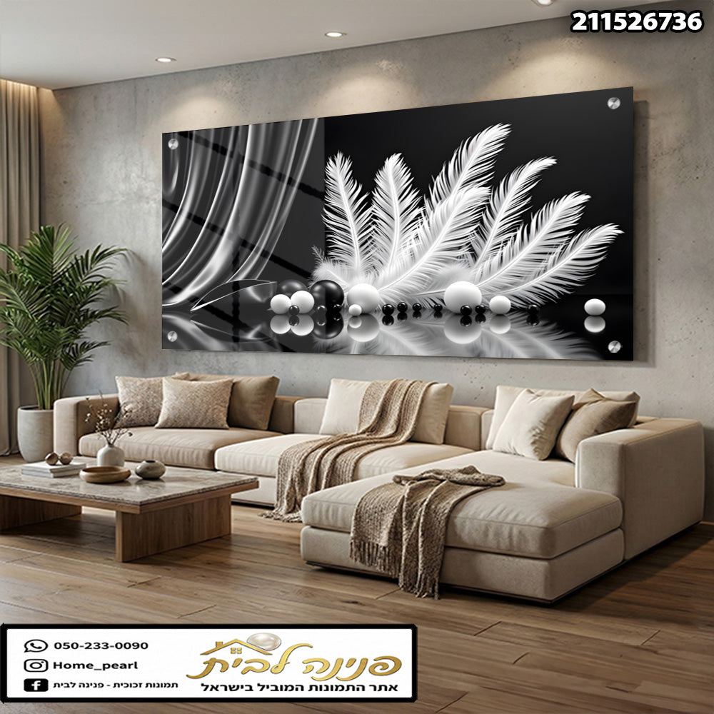תמונה אמנותית של עיצוב פנים - תמונות קיר - צבעים שחור ולבן