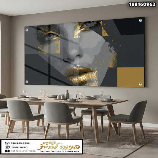 תמונה אמנותית של פנים - תמונות לבית - צבעים רוויים של אפור וזהב