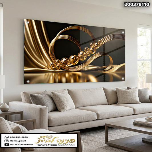 תמונה מעוצבת של קישוטים בצבעים זהב ושחור - תמונות קיר - צבעים זהב ושחור