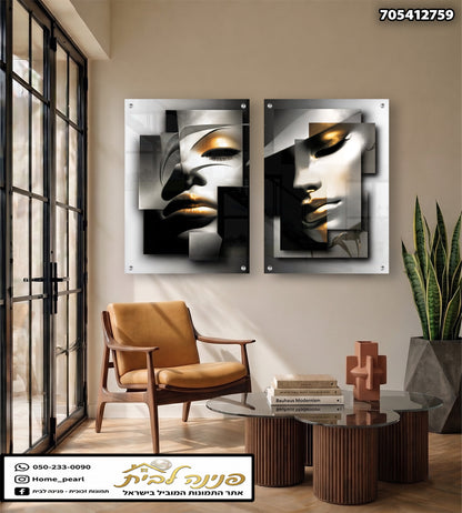 תמונות קיר של א portraits - תמונות נוי - שחור, לבן, זהב