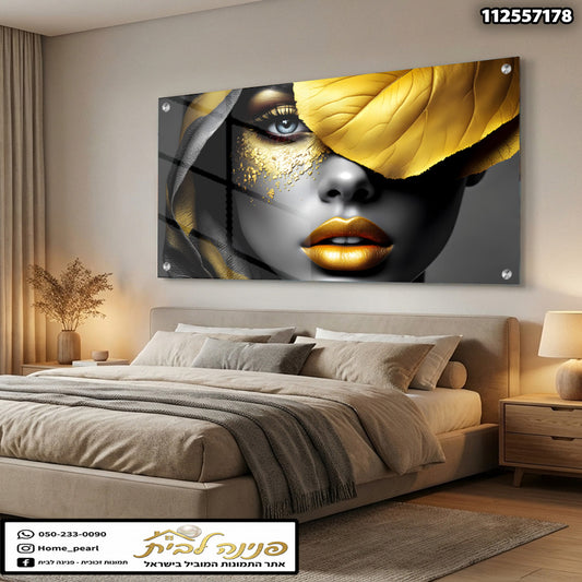תמונה של אמנות על קיר חדר שינה - תמונות קיר - שחור וזהב