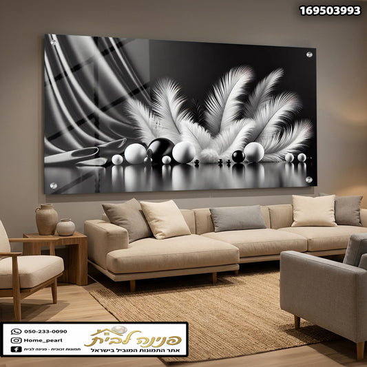 תמונה שחור לבן עם ציפורים - תמונות קיר - צבעים שחור ולבן