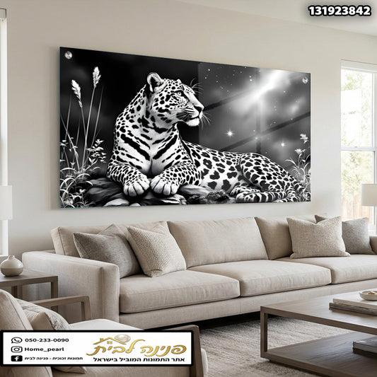 תמונה של נמר יהודי בסגנון אמנותי - תמונות נוי - צבעים בשחור ולבן