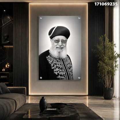 תמונה בשחור לבן של אדם על קיר - תמונות לבית - שחור ולבן