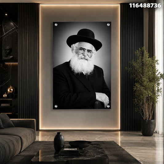 תמונה בשחור לבן של אדם עם זקן ועיניים מזוגגות - תמונות קיר - צבעים בשחור ולבן