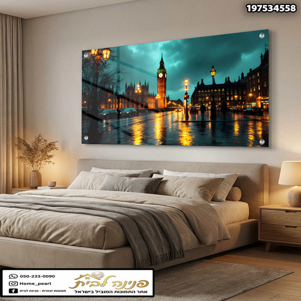 תמונה של נוף עירוני עם מבנים מפורסמים - תמונות לבית - צבעים בעיקר כחול וזהב