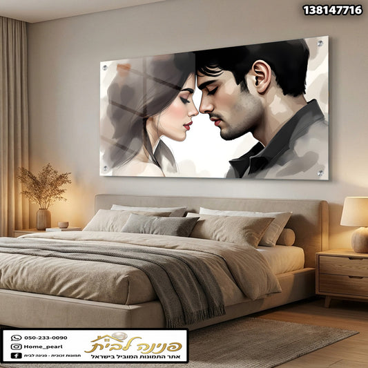 תמונה של פורטרט זוגי על קיר - תמונות נוי - שחור ולבן