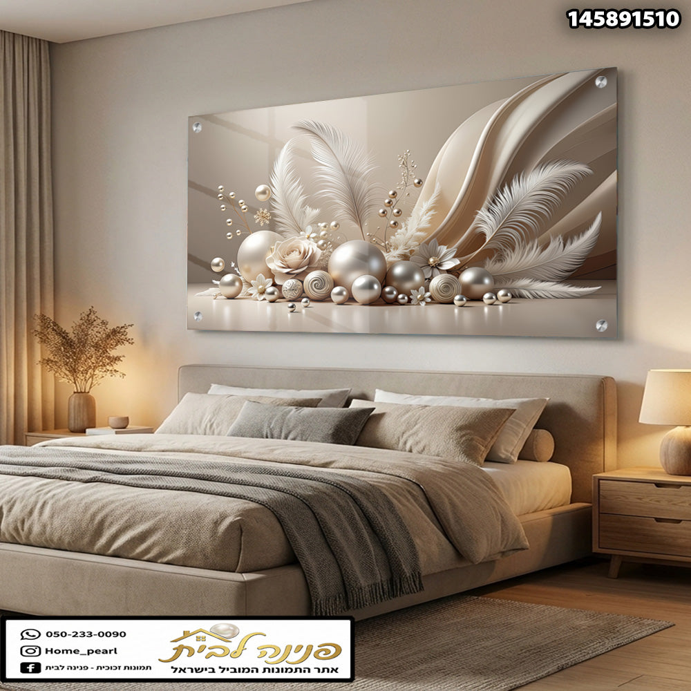 תמונה של אמנות קיר - תמונות זכוכית - גוונים של בז'