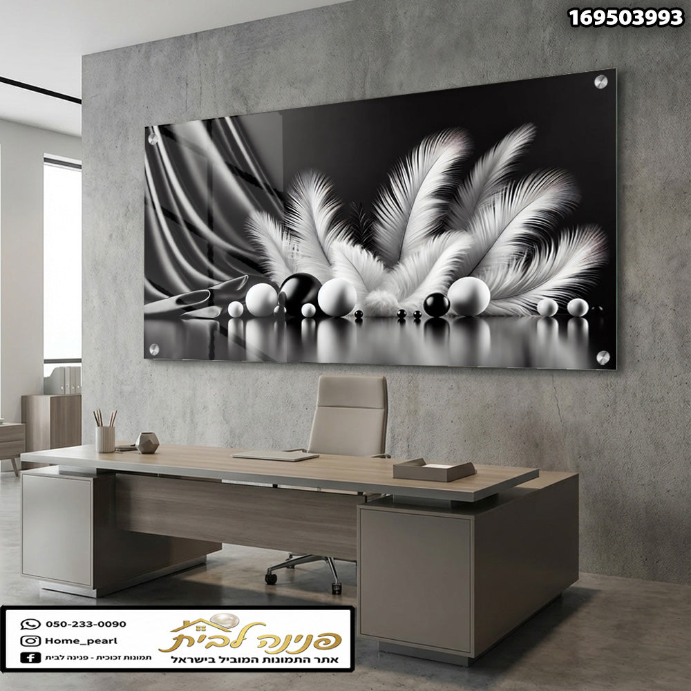 תמונה מElegantArt של אמנות זכוכית שחור ולבן