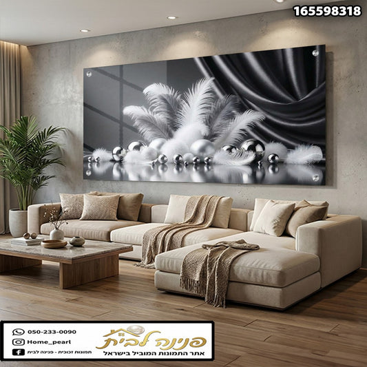 תמונה של יצירת אמנות אלגנטית - תמונות זכוכית - צבעים שחור ולבן