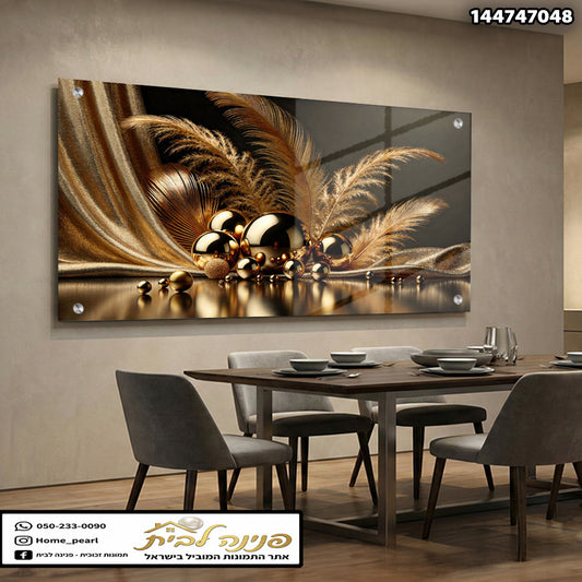 תמונה של קישוט קיר יוקרתי - תמונות קיר - צבעים: זהב וחום