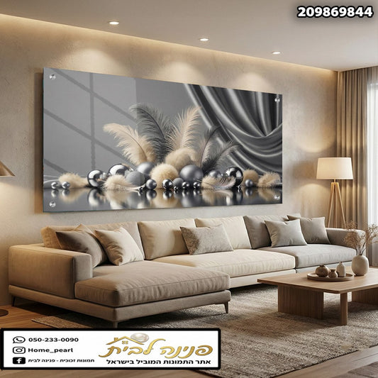 עיצוב אלגנטי עם תמונות לבית בצבעים אפורים