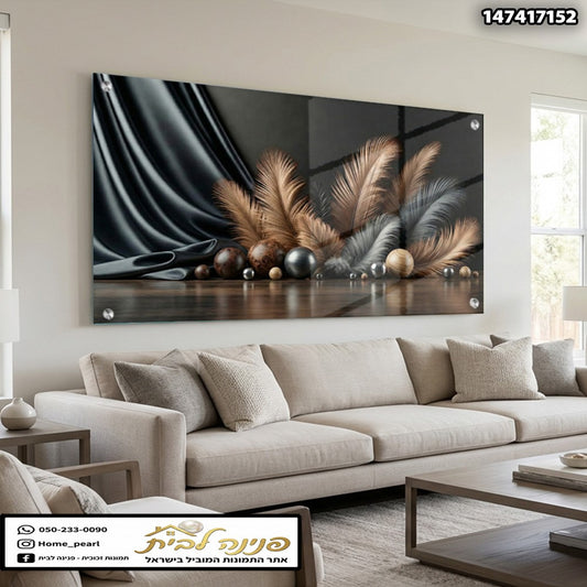 תמונה דקורטיבית של פרחים וצבעים חומים ואפורים - תמונות נוי - חומים ואפורים