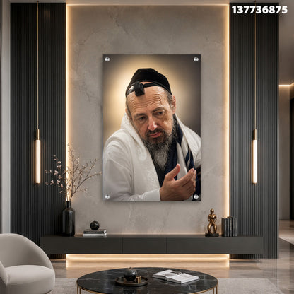 תמונה ממוסגרת של איש ביהדות - תמונות נוי - גוונים אפורים