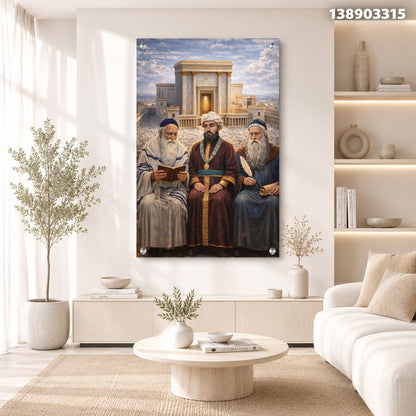היצירה ההיסטורית על קיר בחדר מחכה להערכה - תמונות לבית - צבעים חמים