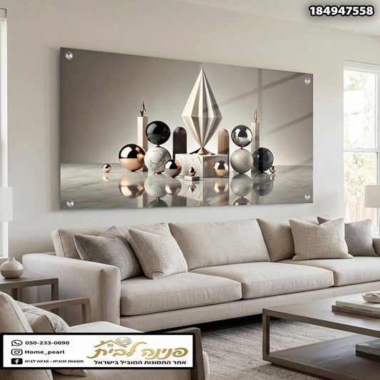 תמונה מודרנית של עיטור קיר - תמונות קיר - צבעים שחור, לבן וחום