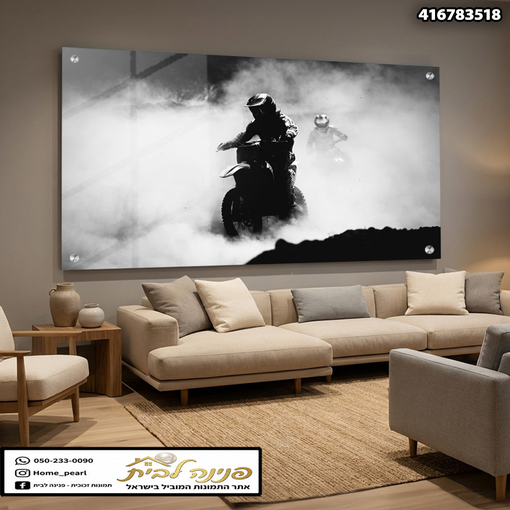 תמונה של רוכבי אופנועים - תמונות נוי - שחור ולבן