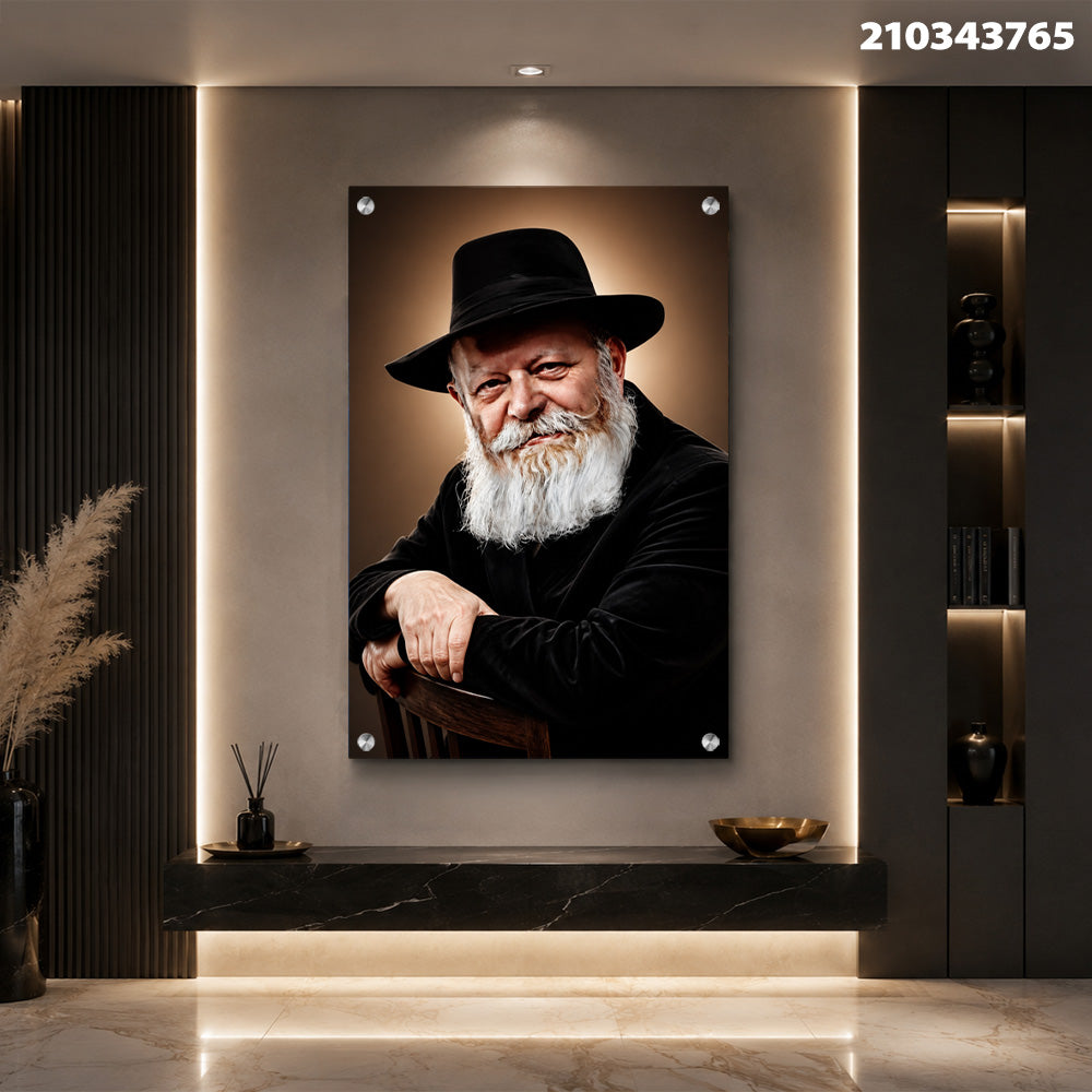 תמונות זכוכית - הרבי מחב''ד תמונות זכוכית לסלון תמונות לבית תמונות קיר הדפסה על זכוכית