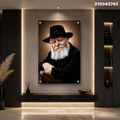 דיוקן על קיר עם תמונה של אדם - תמונות נוי - צבעים שחור וחום