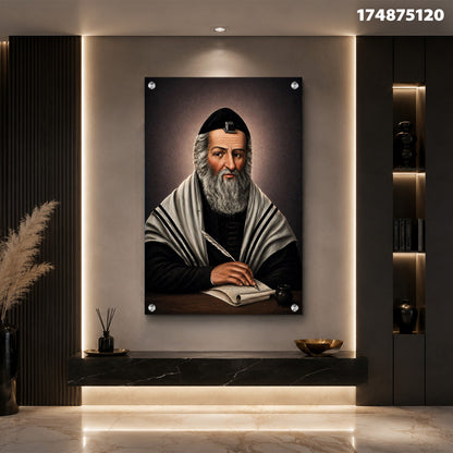 תמונה של דיוקן על קיר - תמונות לבית - צבעי שחור, לבן ואפור