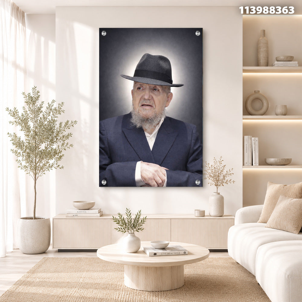 תמונה של פורטרט בחלל עכשווי - תמונות נוי - גוונים של סגול ולבן