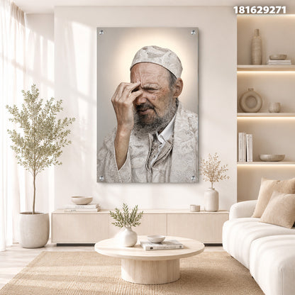 דיוקן של איש זקן על קיר סלון - תמונות לבית - צבעים בהירים