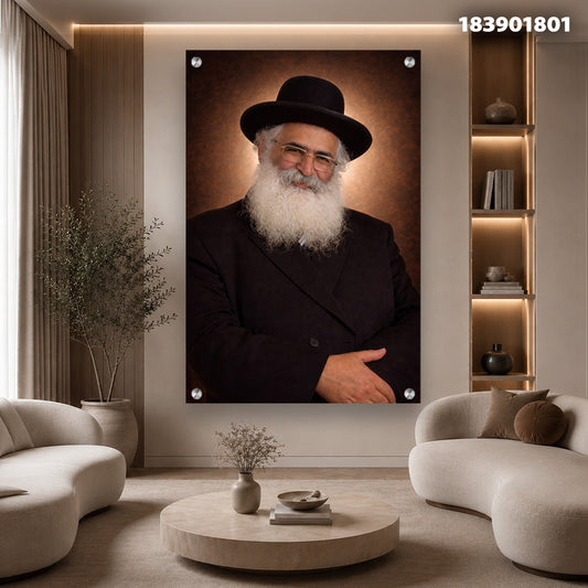 תמונה של אדם עם זקן ולבוש כהה על הקיר - תמונות לבית - צבעים חום ולבן