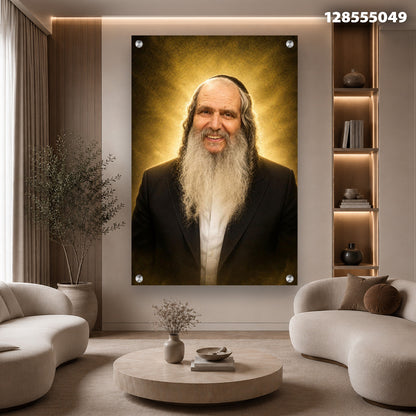 דיוקן של אדם עם זקן בסלון - תמונות נוי - גוונים של זהב