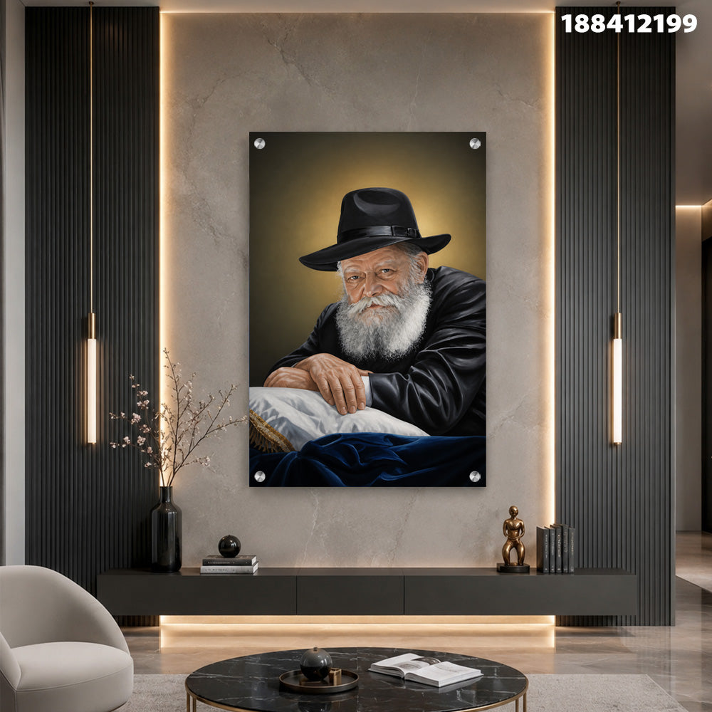 תמונות זכוכית - הרבי מחבד תמונות זכוכית לסלון תמונות לבית תמונות קיר הדפסה על זכוכית