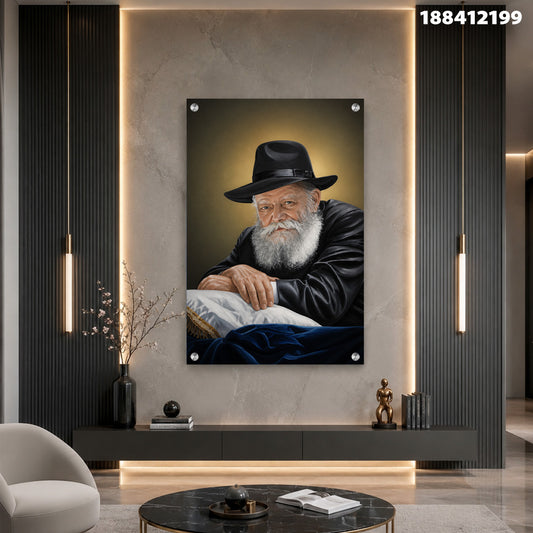 ציור פורטרט של אדם בכובע שחור - תמונות נוי - צבעים שחור ולבן