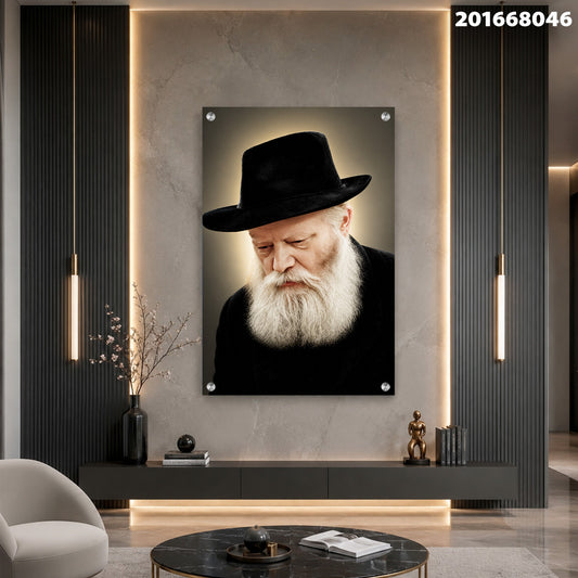 דיוקן של אדם עם זקן ולבוש כהה - תמונות נוי - צבעים שחור וחום