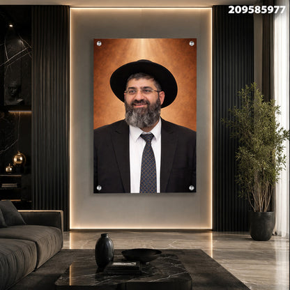 תמונה של פורטרט על קיר - תמונות נוי - צבעים חום ולבן