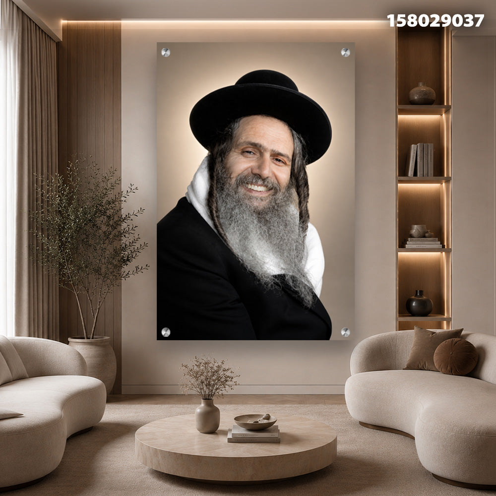 תמונה של אדם מחייך על קיר - תמונות נוי - צבעים חומים