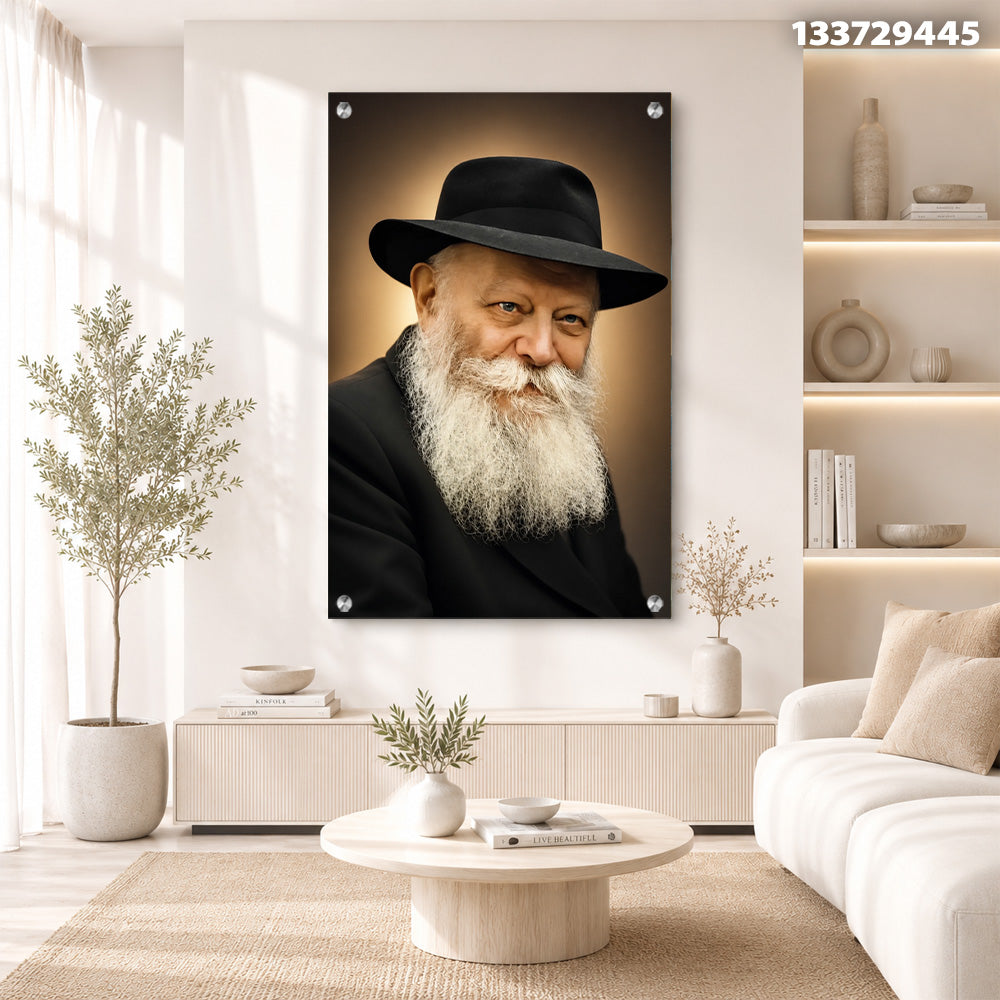 דיוקן בסגנון אמנות זכוכית - תמונות נוי - צבעים חומים ולבנים