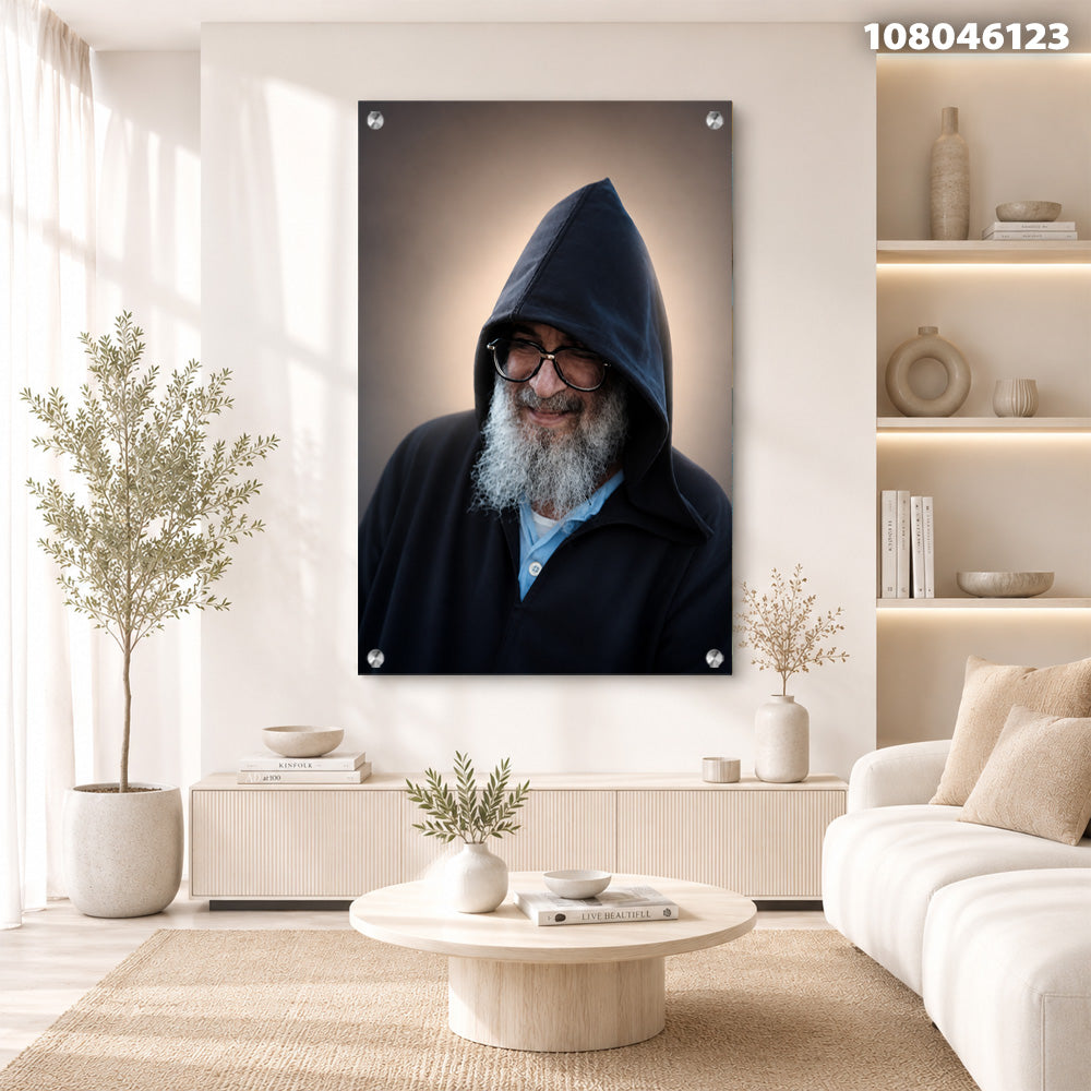 פורטרט של אדם עם כובע בחלל מגונן - תמונות נוי - צבעים בינוניים
