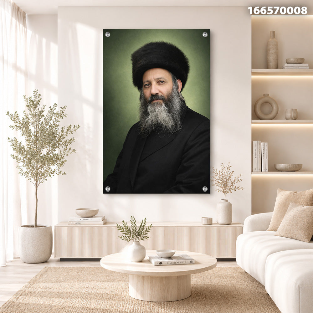 דיוקן של אדם בחלל מודרני - תמונות נוי - צבעים ירוק ושחור